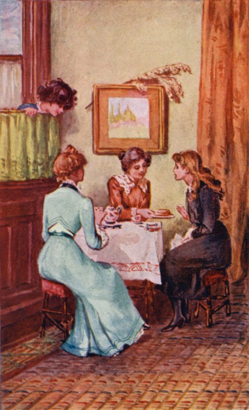 Ilustracja do A World of Girls autorstwa L T Meade (kolor lito) autorstwa English School