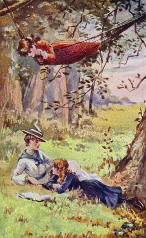 Ilustracja do A World of Girls autorstwa L T Meade (kolor lito) autorstwa English School