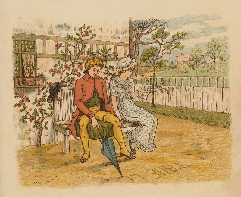 Ilustracja do filmu "Marzenia, tańce i rozczarowania" (kolorowa litografia) autorstwa English School