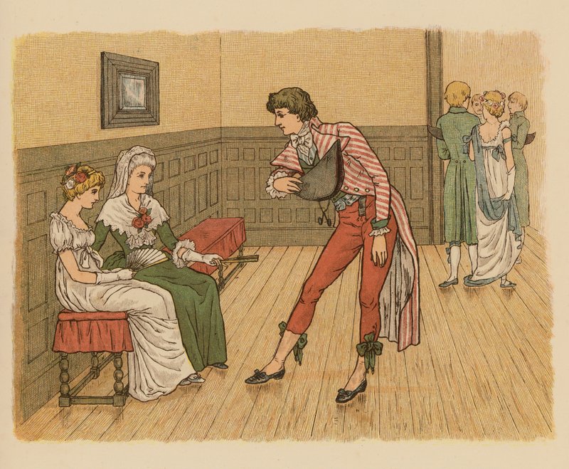 Ilustracja do filmu "Marzenia, tańce i rozczarowania" (kolorowa litografia) autorstwa English School
