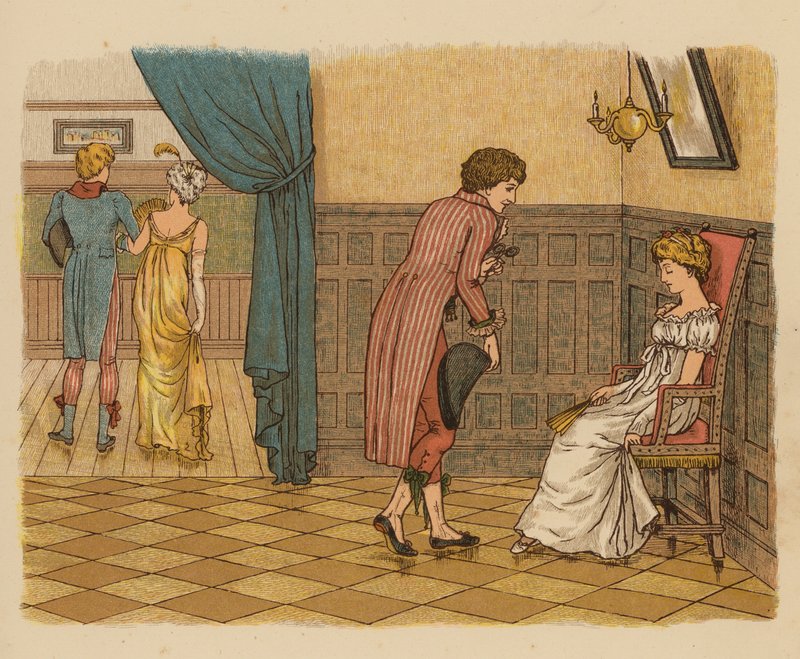 Ilustracja do filmu "Marzenia, tańce i rozczarowania" (kolorowa litografia) autorstwa English School