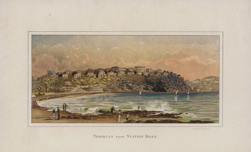 Ilustracja do przewodnika po Torquay (chromolitografia) autorstwa English School