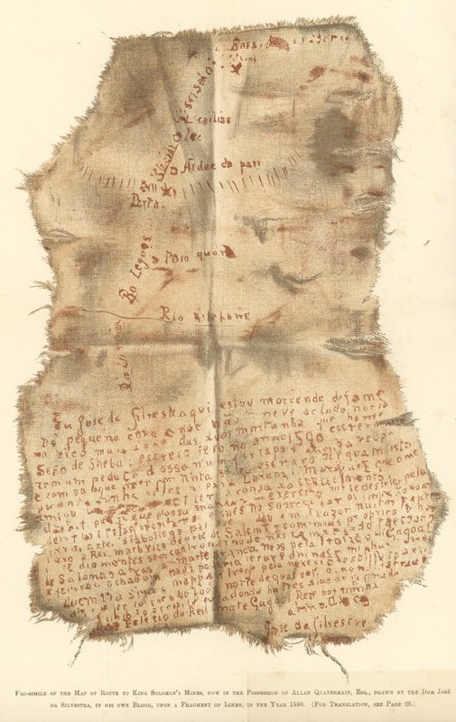 Ilustracja do Kopalni króla Salomona autorstwa H. Ridera Haggarda (chromolitografia) autorstwa English School