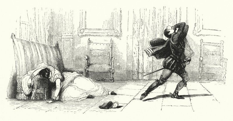 Ilustracja do Les hugenotów autorstwa Giacomo Meyerbeera (grafika) autorstwa English School