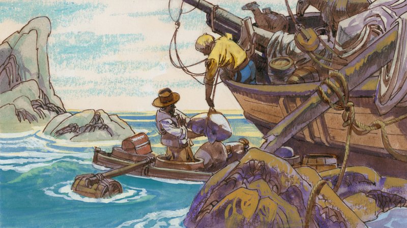 Ilustracja do szwajcarskiej rodziny Robinson autorstwa English School