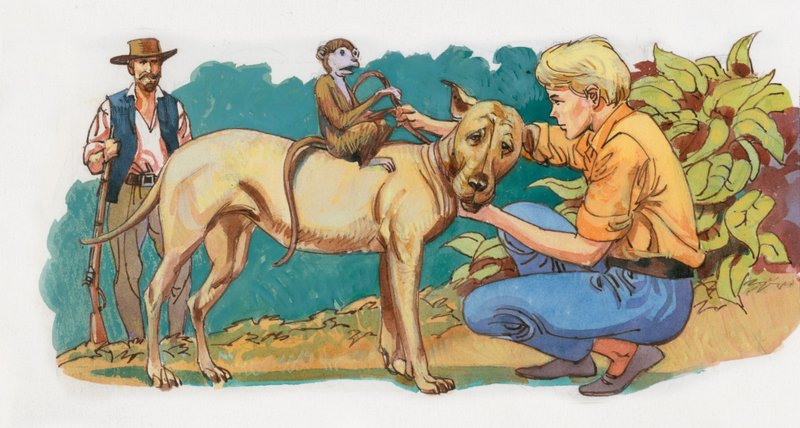Ilustracja do szwajcarskiej rodziny Robinson autorstwa English School