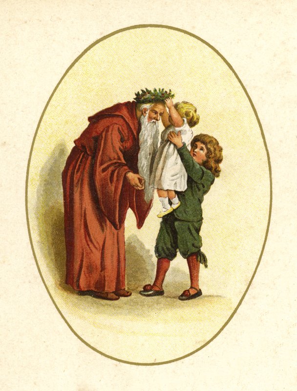 Ilustracja do nadejścia Świętego Mikołaja (kolor lito) autorstwa English School