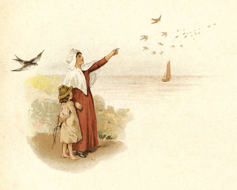 Ilustracja do filmu The Coming Of Father Christmas (kolorowa litografia) autorstwa English School