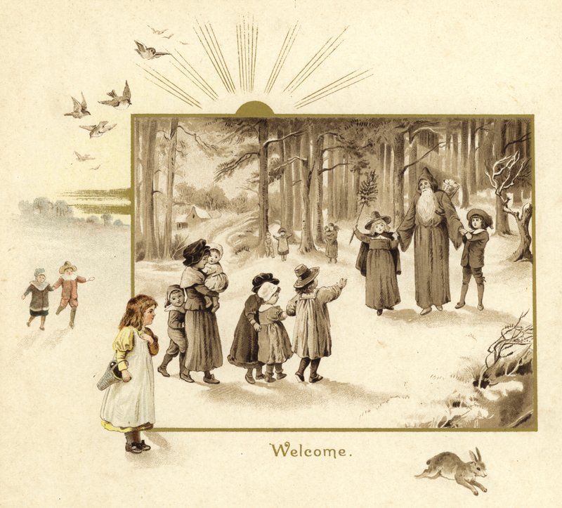 Ilustracja na przyjście Świętego Mikołaja autorstwa English School