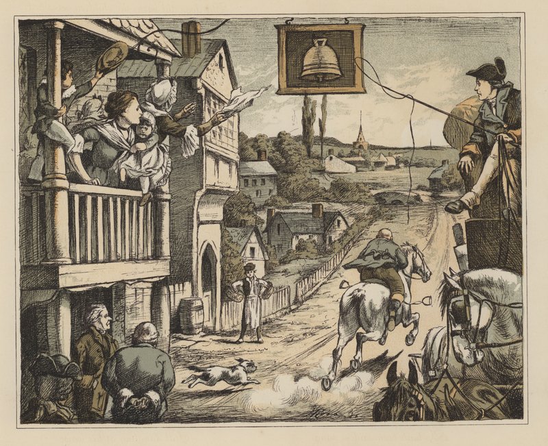 Ilustracja do The Diverting History of John Gilpin autorstwa Williama Cowpera (kolor lito) autorstwa English School