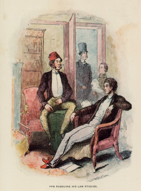 Ilustracja do Historii Pendennis autorstwa Thackeraya autorstwa English School