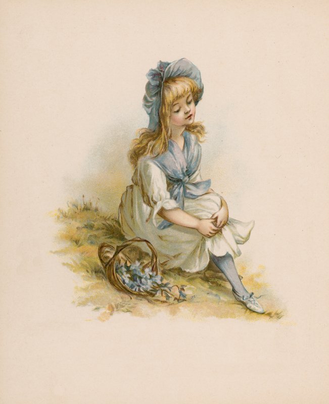 Ilustracja do książki "Język kwiatów" (chromolitho) autorstwa English School