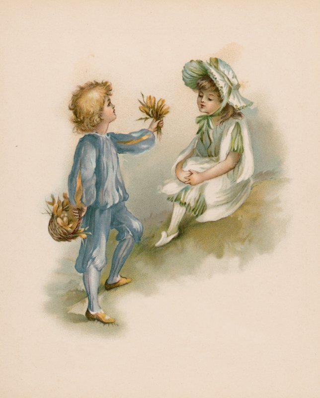 Ilustracja do książki "Język kwiatów" (chromolitho) autorstwa English School