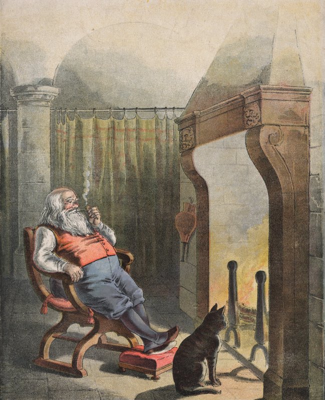 Ilustracja do filmu "Noc przed Bożym Narodzeniem" (chromolitografia) autorstwa English School