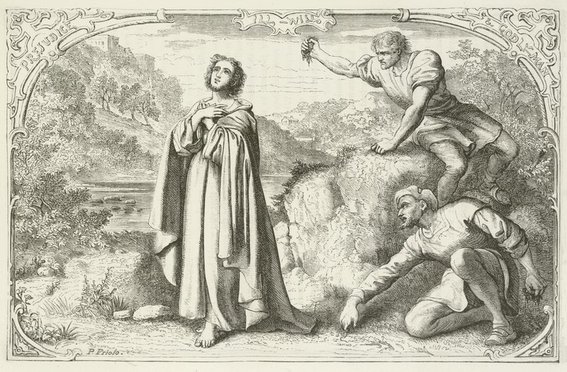 Ilustracja do The Pilgrims Progress autorstwa Johna Bunyan autorstwa English School