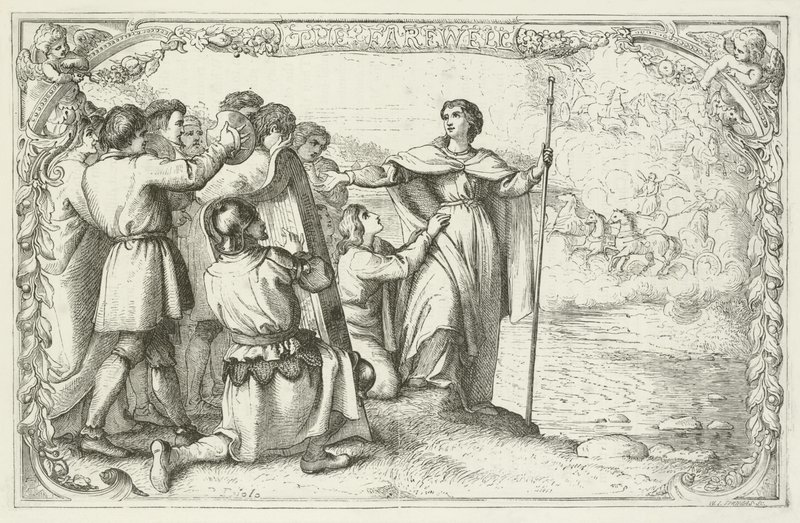 Ilustracja do The Pilgrims Progress autorstwa Johna Bunyan autorstwa English School