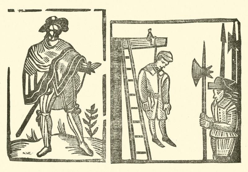 Ilustracja do Ballad Roxburghe autorstwa English School