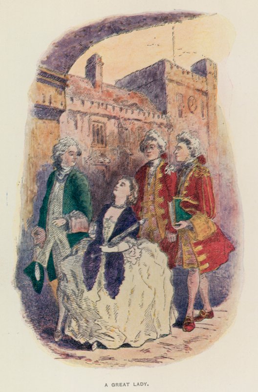 Ilustracja do książki The Virginians autorstwa Thackeraya (litografia) autorstwa English School