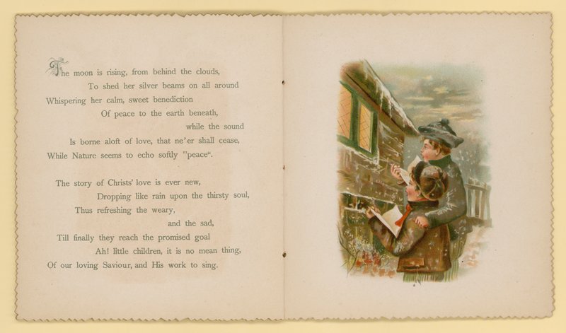 Ilustracja dla Tidings Of Joy autorstwa Dory Ross (kolorowa litografia) autorstwa English School