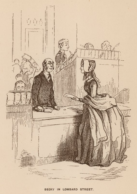 Ilustracja do "Targowiska próżności" Thackeraya (litografia) autorstwa English School