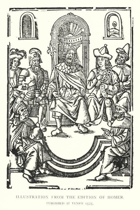 Ilustracja z wydania Homera, opublikowanego w Wenecji 1525 (lito) autorstwa English School