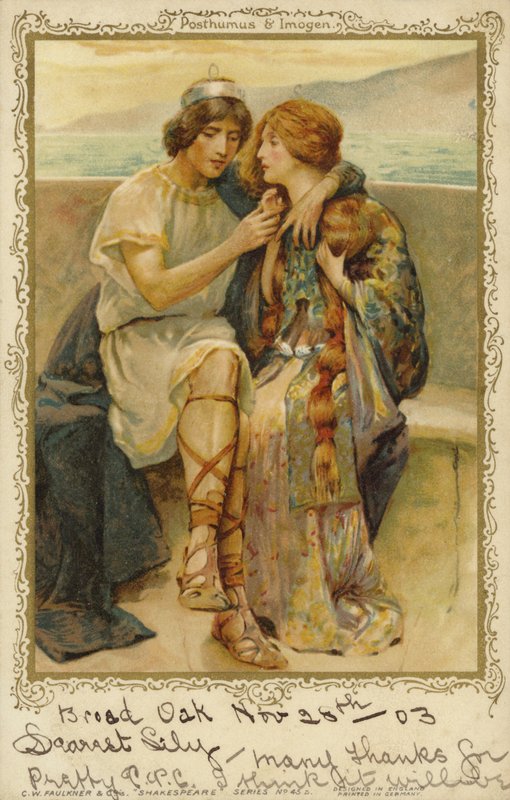 Imogen i Posthumus ze sztuki Williama Szekspira, Cymbeline autorstwa English School