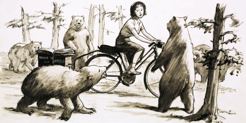 W 1957 roku, lekko zbudowana Louisa Sutherland zrealizowała swoją ambicję objechania świata na rowerze autorstwa English School