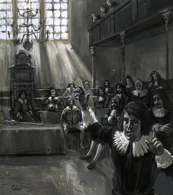 W Parlamencie Oliver Cromwell wypowiadał się w imieniu „biednych plebejuszy” dosadnymi, szczerymi przemówieniami autorstwa English School
