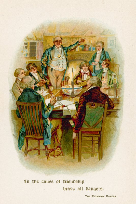 W sprawie przyjaźni odważ się na wszystkie niebezpieczeństwa. The Pickwick Papers autorstwa English School