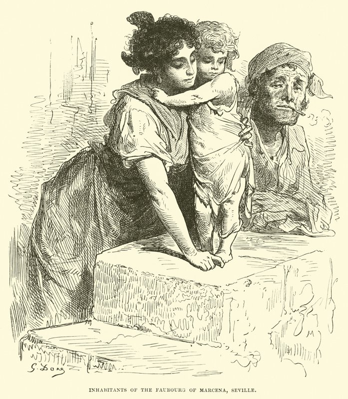 Mieszkańcy Faubourg Marcena, Sewilla autorstwa English School