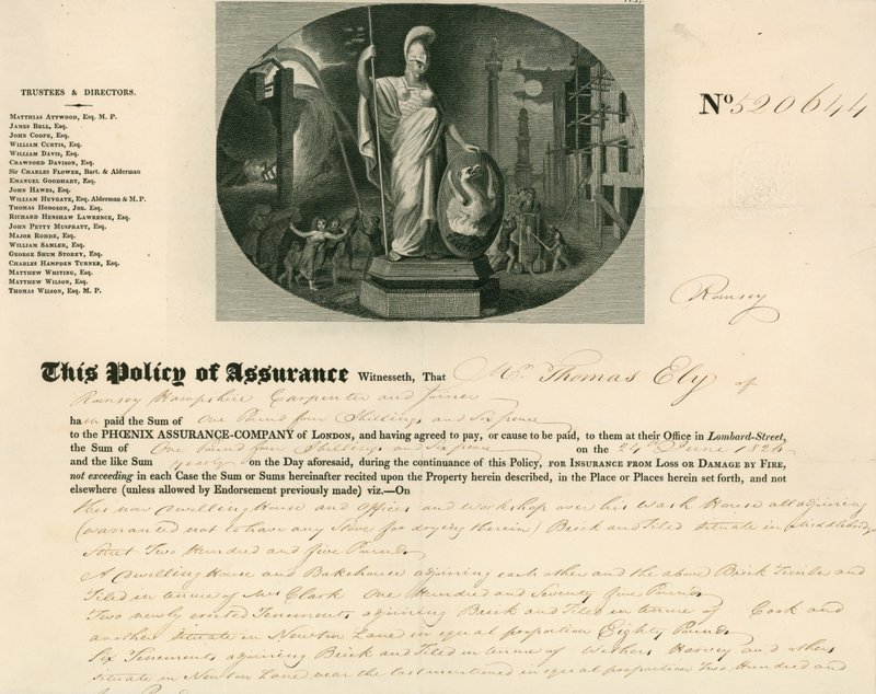 Polisa ubezpieczeniowa Phoenix Assurance Company, Londyn autorstwa English School