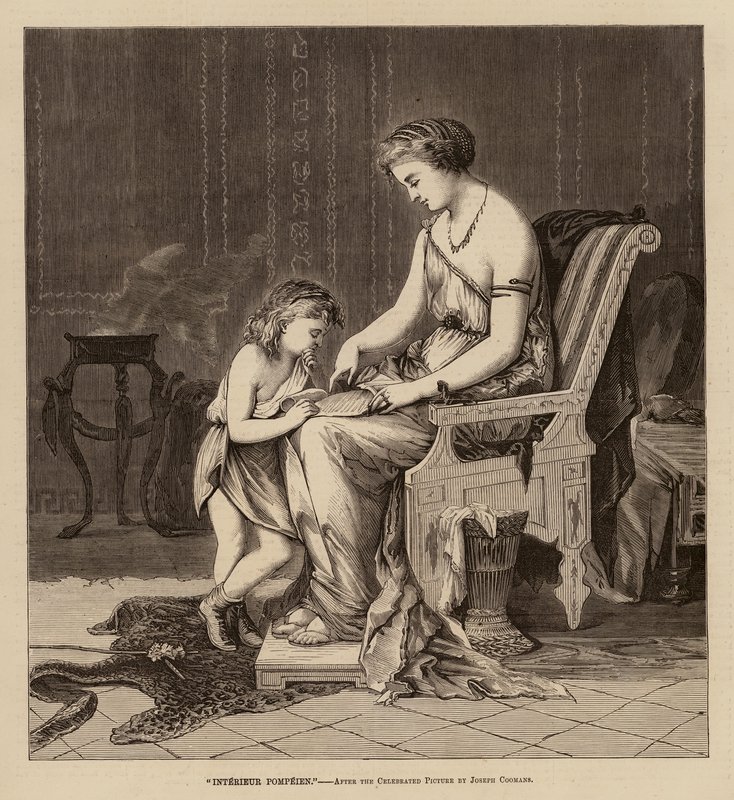 "Wnętrze Pompejów" (rycina) autorstwa English School