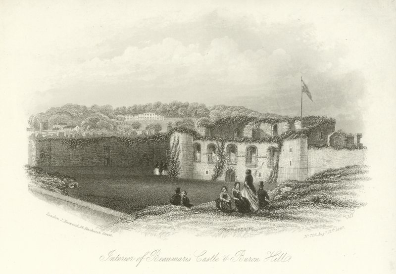 Wnętrze zamku Beaumaris i willi Baron autorstwa English School