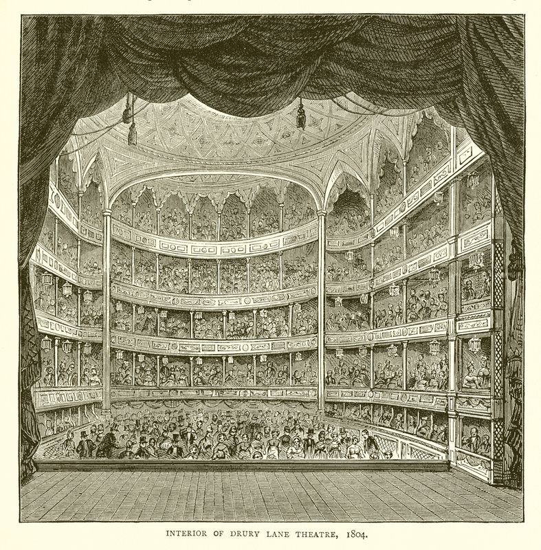 Wnętrze Teatru Drury Lane, 1804 autorstwa English School