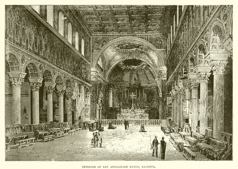 Wnętrze San Apollinare Nuovo, Rawenna autorstwa English School