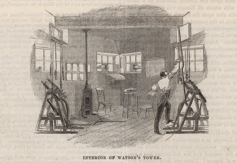 Wnętrze wieży Watsons autorstwa English School