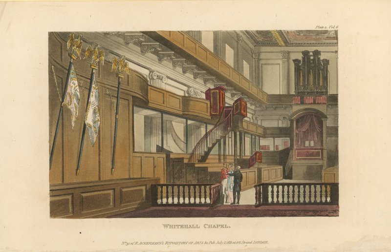 Wnętrze kaplicy Whitehall autorstwa English School