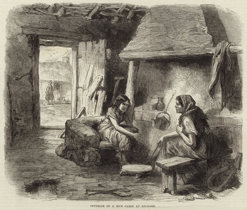 Wnętrze kabiny błotnej w Kildare autorstwa English School
