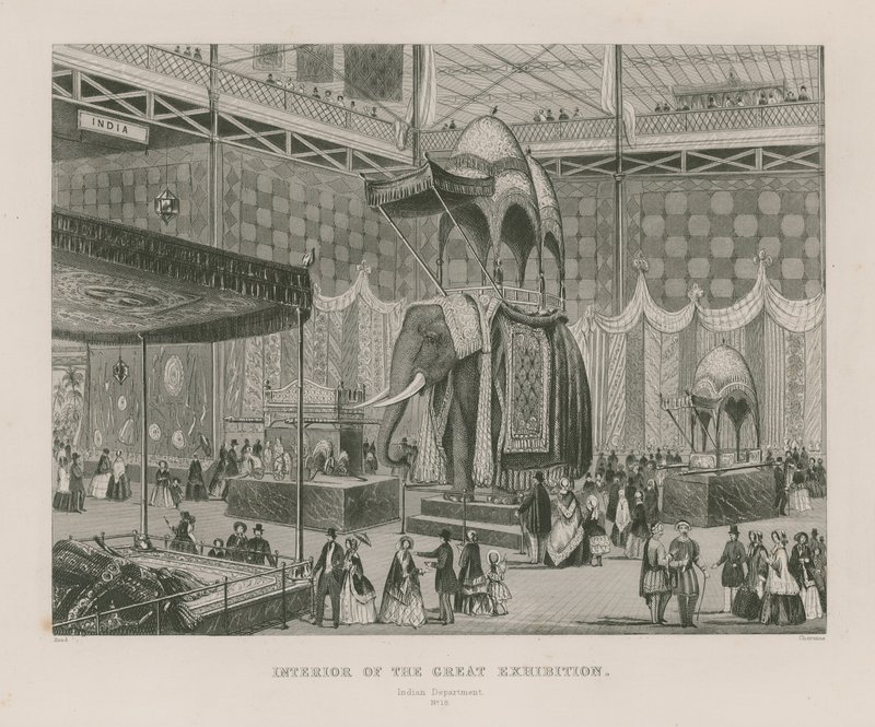 Wnętrze Wielkiej Wystawy, 1851, Departament Indyjski autorstwa English School