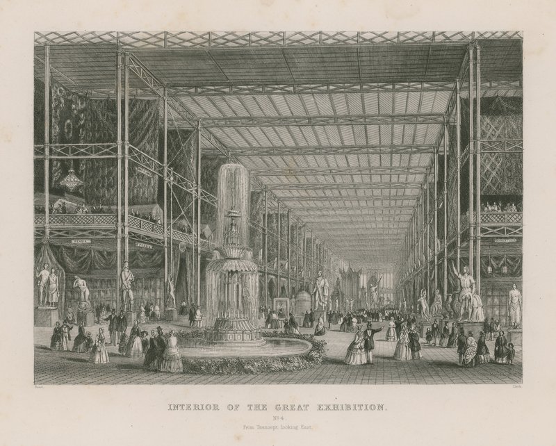 Wnętrze Wielkiej Wystawy, 1851, od strony Transeptu od strony wschodniej autorstwa English School