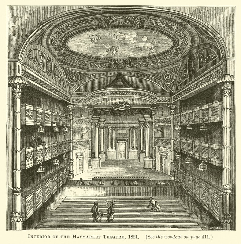 Wnętrze teatru Haymarket, 1821 autorstwa English School