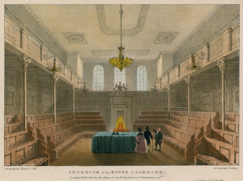 Wnętrze Izby Gmin, Westminster, Londyn autorstwa English School