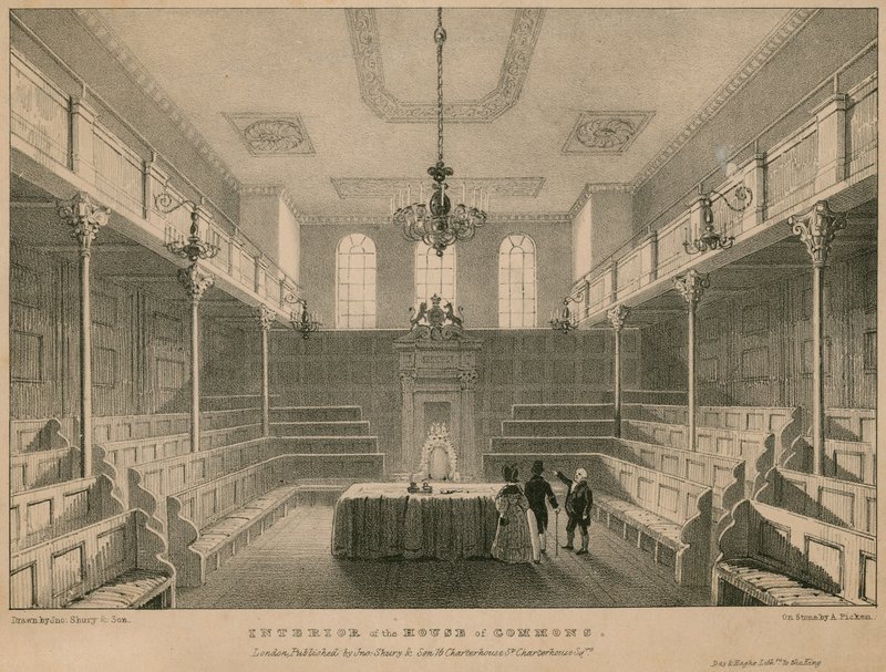 Wnętrze Izby Gmin, Westminster, Londyn autorstwa English School