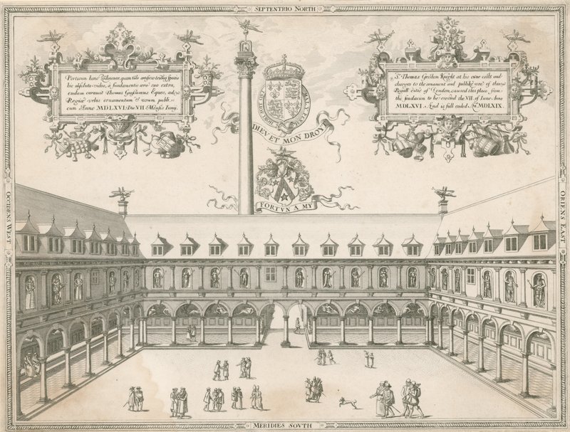 Wnętrze Royal Exchange, Londyn autorstwa English School