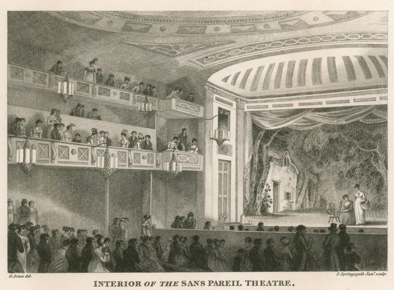 Wnętrze teatru Sans Pareil (Teatr Adelphi), Londyn autorstwa English School