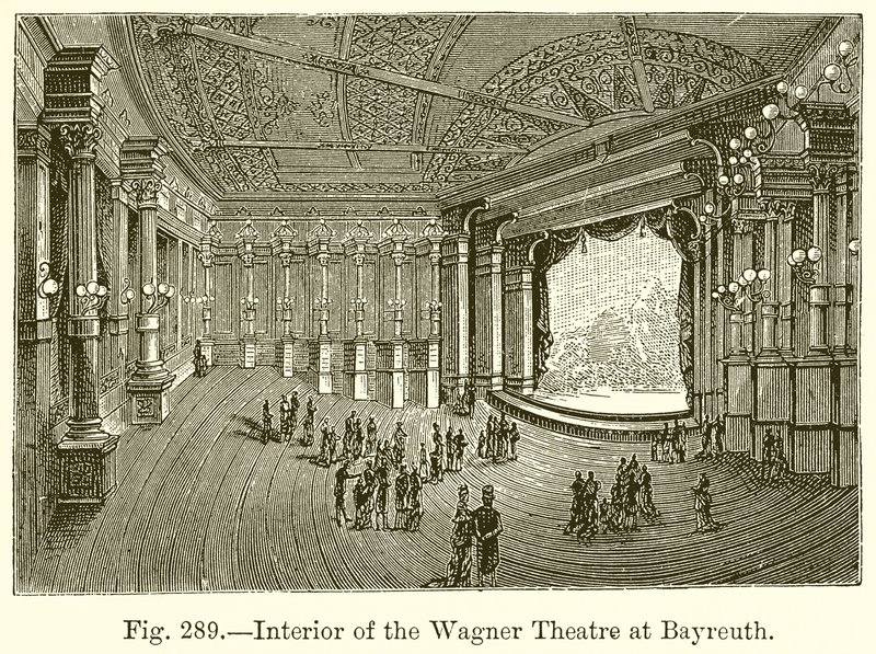 Wnętrze Teatru Wagnera w Bayreuth autorstwa English School