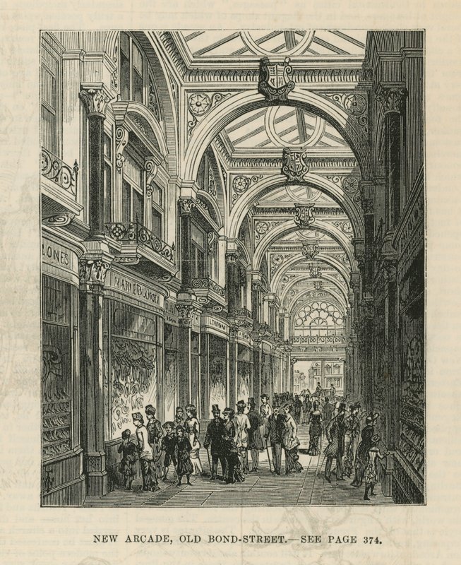 Wnętrze nowego pasażu na Old Bond Street autorstwa English School