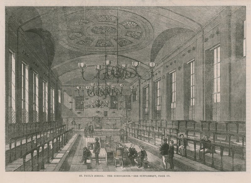 Wnętrze sali szkolnej w St Pauls School autorstwa English School