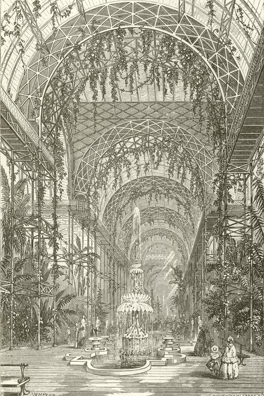 Widok wnętrza Crystal Palace, Sydenham autorstwa English School