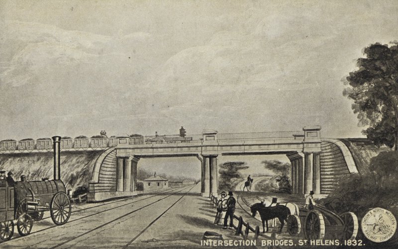 Skrzyżowanie mostów, St Helens, 1832 autorstwa English School